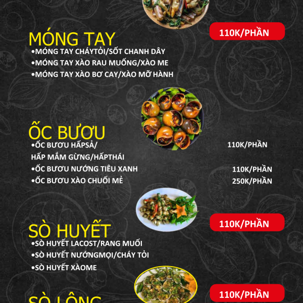 MENU ỐC