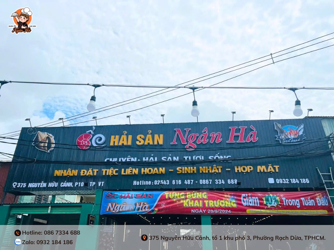 quán hải sản tươi sống Rạch Dừa